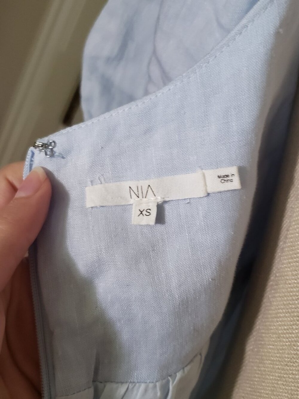 NIA light blue puff sleeve babydoll mini dress - Picture 7 of 9